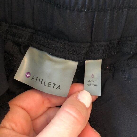 ATHLETA cropped jogger pant black workout out casual wear sz 6 - Picture 3 of 6